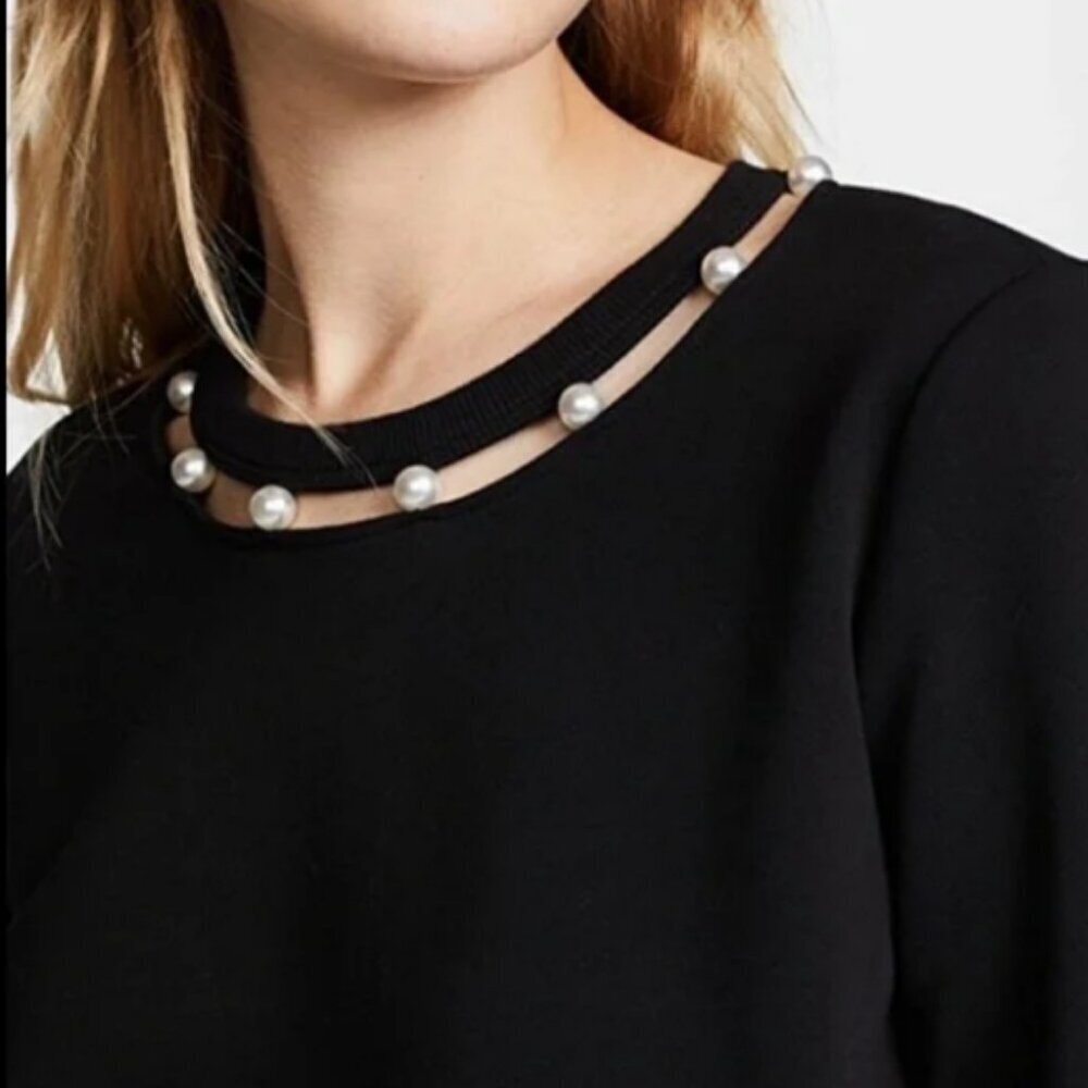 Rebecca Minkoff Pearl Accented Sweatshirt Size Small